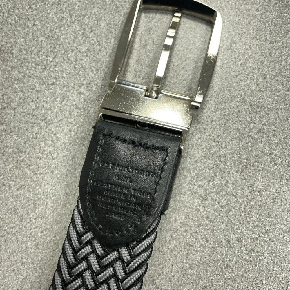 Tommy Bahama Men's L XL Stretch Braided Belt  Leather Trim Revertible i1790